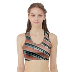 Architecture Building Glass Pattern Sports Bra With Border by Amaryn4rt