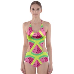 Lovely Watermelon Cut-out One Piece Swimsuit by Brittlevirginclothing