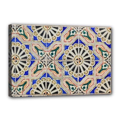 Ceramic Portugal Tiles Wall Canvas 18  X 12  by Amaryn4rt