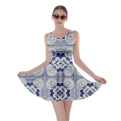 Ceramic Portugal Tiles Wall Skater Dress by Amaryn4rt