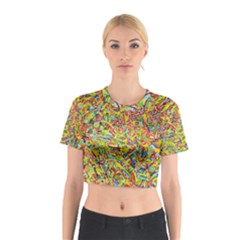 Canvas Acrylic Design Color Cotton Crop Top by Amaryn4rt