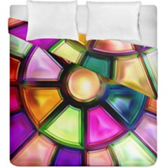 Glass Colorful Stained Glass Duvet Cover Double Side (king Size) by Nexatart