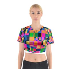 Color Focusing Screen Vault Arched Cotton Crop Top by Nexatart