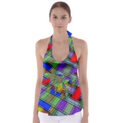 Abstract Background Pattern Babydoll Tankini Top by Nexatart