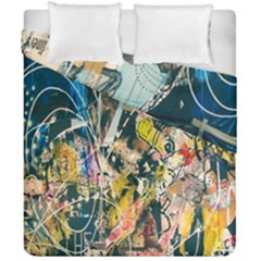 Art Graffiti Abstract Lines Duvet Cover Double Side (california King Size) by Nexatart