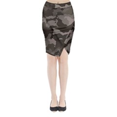 Background For Scrapbooking Or Other Camouflage Patterns Beige And Brown Midi Wrap Pencil Skirt by Nexatart