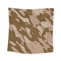 Background For Scrapbooking Or Other Beige And Brown Camouflage Patterns Square Tapestry (small) by Nexatart