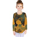 Background For Scrapbooking Or Other Camouflage Patterns Orange And Green Kids  Long Sleeve Tee View1