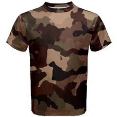 Background For Scrapbooking Or Other Camouflage Patterns Beige And Brown Men s Cotton Tee by Nexatart