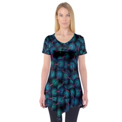 Background Abstract Textile Design Short Sleeve Tunic  by Nexatart