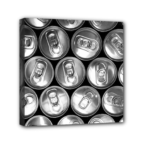 Black And White Doses Cans Fuzzy Drinks Mini Canvas 6  X 6  by Nexatart