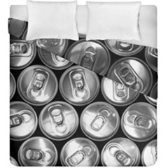 Black And White Doses Cans Fuzzy Drinks Duvet Cover Double Side (king Size) by Nexatart