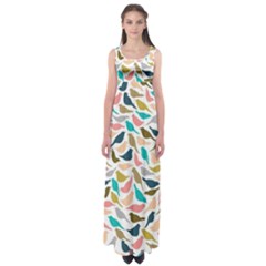 Colorful Birds Empire Waist Maxi Dress by Brittlevirginclothing