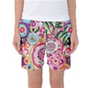 Colorful flower pattern Women s Basketball Shorts View1