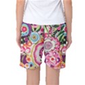 Colorful flower pattern Women s Basketball Shorts View2