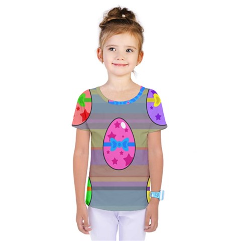 Holidays Occasions Easter Eggs Kids  One Piece Tee by Nexatart