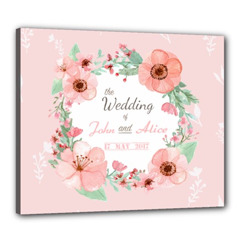 Flower Wedding Greeting Canvas 24  X 20  (framed) by strawberrymilkstore8