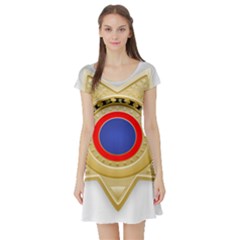 Sheriff S Star Sheriff Star Chief Short Sleeve Skater Dress by Nexatart