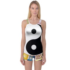 Yin Yang Eastern Asian Philosophy One Piece Boyleg Swimsuit by Nexatart