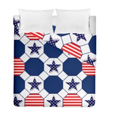 Patriotic Symbolic Red White Blue Duvet Cover Double Side (full/ Double Size) by Nexatart