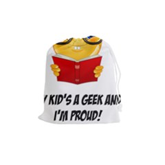 Geek Kid Drawstring Pouches (medium)  by athenastemple