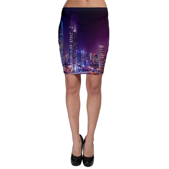 Raised Building Frame Bodycon Skirt