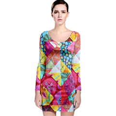 Colorful Hipster Classy Long Sleeve Bodycon Dress by Brittlevirginclothing