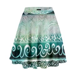 Deep Blue Tribal High Waist Skirt by Brittlevirginclothing