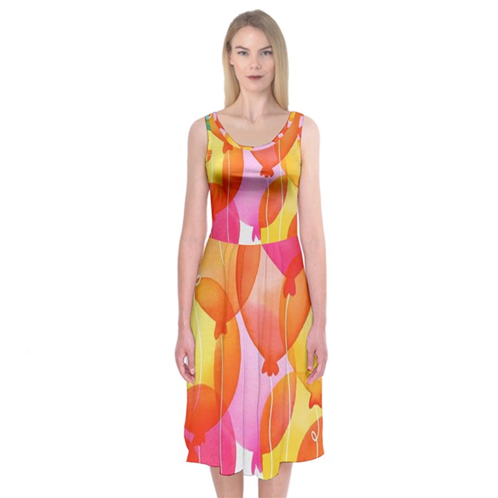 Rainbow balloon Midi Sleeveless Dress