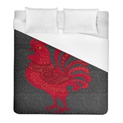 Red Fire Chicken Year Duvet Cover (full/ Double Size) by Valentinaart