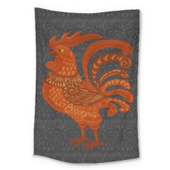 Chicken Year Large Tapestry by Valentinaart