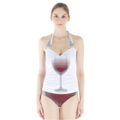 Wine Glass Steve Socha Halter Swimsuit by WineGlassOverlay