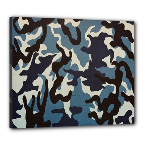 Blue Water Camouflage Canvas 24  X 20  by Nexatart