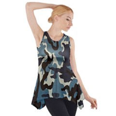 Blue Water Camouflage Side Drop Tank Tunic by Nexatart