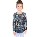 Blue Water Camouflage Kids  Long Sleeve Tee View1