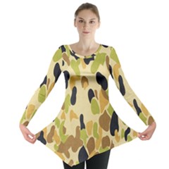 Army Camouflage Pattern Long Sleeve Tunic  by Nexatart