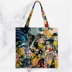 Art Graffiti Abstract Vintage Zipper Grocery Tote Bag by Nexatart