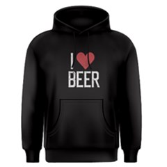 Black I Love Beer  Men s Pullover Hoodie by FunnySaying