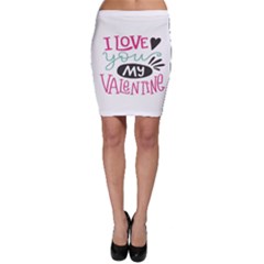 I Love You My Valentine (white) Our Two Hearts Pattern (white) Bodycon Skirt by FashionFling