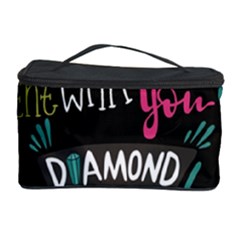 My Every Moment Spent With You Is Diamond To Me / Diamonds Hearts Lips Pattern (black) Cosmetic Storage Case by FashionFling