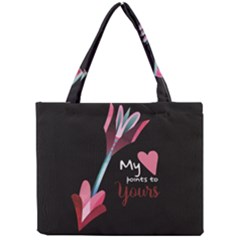 My Heart Points To Yours / Pink And Blue Cupid s Arrows (black) Mini Tote Bag by FashionFling