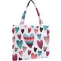 You Are My Beat / Pink And Teal Hearts Pattern (white)  Mini Tote Bag View2