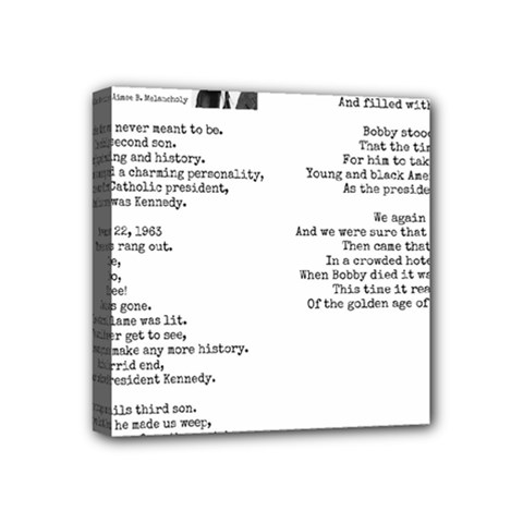 Kennedy Poem Mini Canvas 4  X 4  by athenastemple