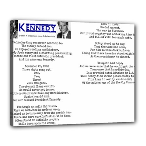 Kennedy Poem Canvas 20  X 16  by athenastemple