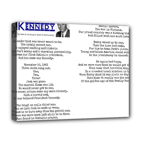 Kennedy Poem Deluxe Canvas 20  X 16   by athenastemple