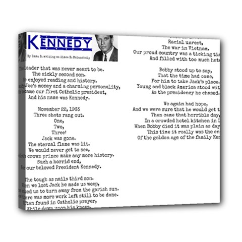 Kennedy Poem Deluxe Canvas 24  X 20   by athenastemple