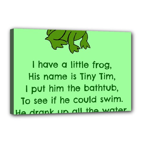 Little Frog Poem Canvas 18  X 12  by athenastemple