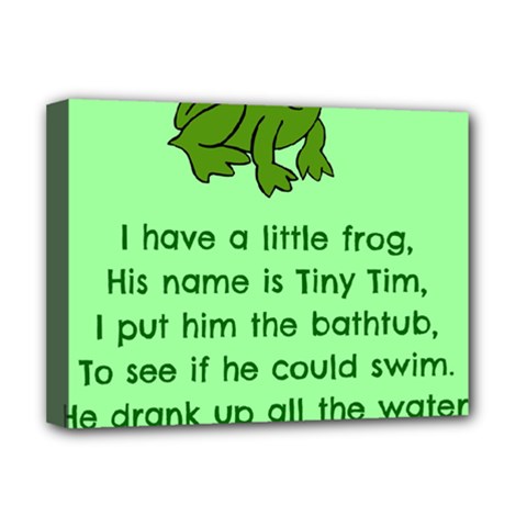 Little Frog Poem Deluxe Canvas 16  X 12   by athenastemple