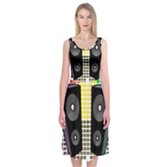 Loudspeakers - Transparent Midi Sleeveless Dress by Valentinaart