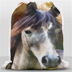 Horse Horse Portrait Animal Drawstring Bag (large) by Nexatart